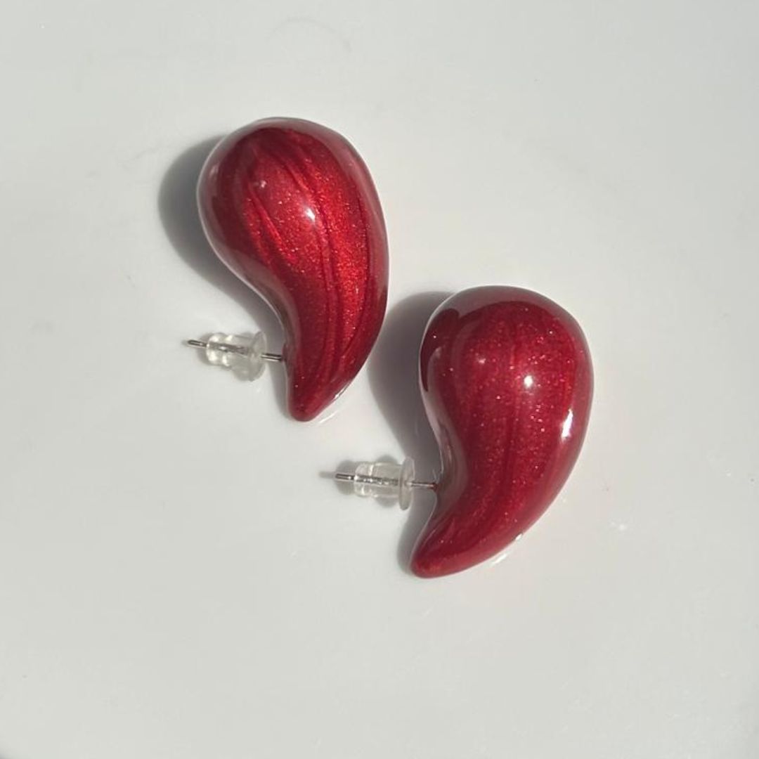 Red Tear Drop earrings