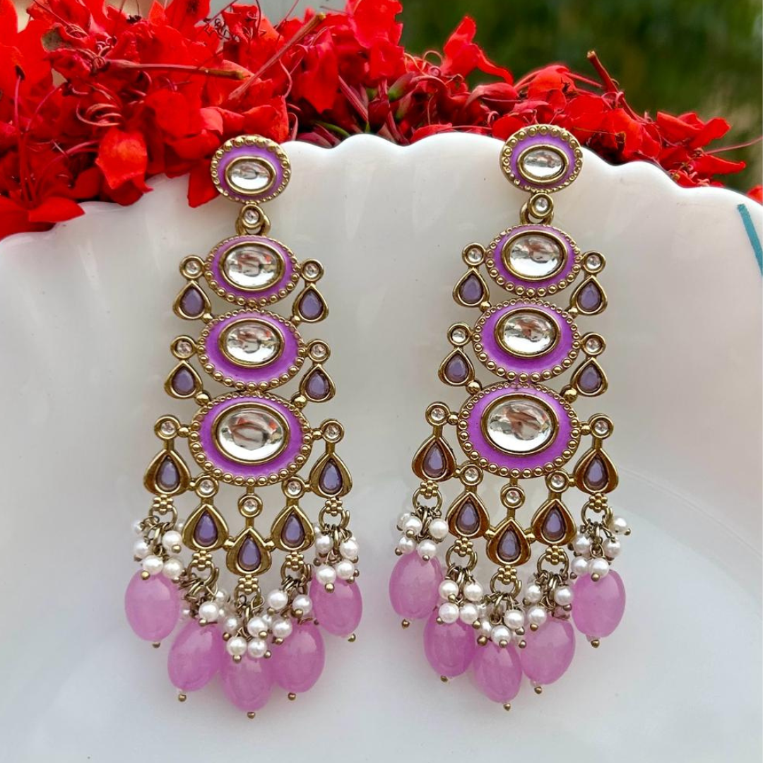 Saeeda Purple Earrings