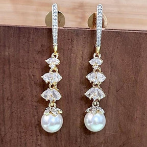 Swanky Pearl CZ Designer Earrings