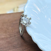 Solitarie Silver American Diamond Finger Ring