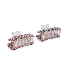 LAIDA Women Set of 2 Embellished Claw Clip