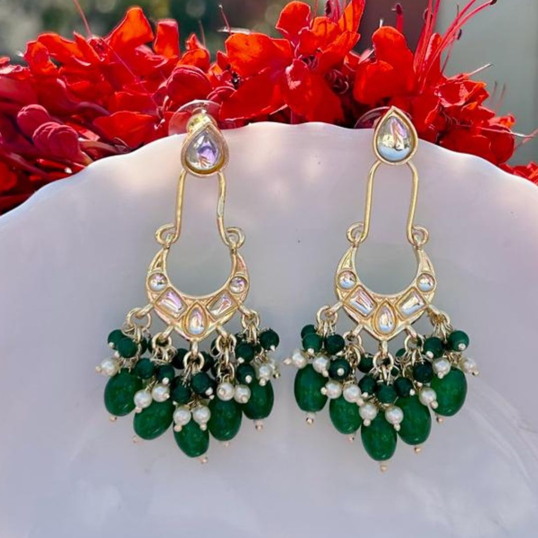 Sehar Green Earrings