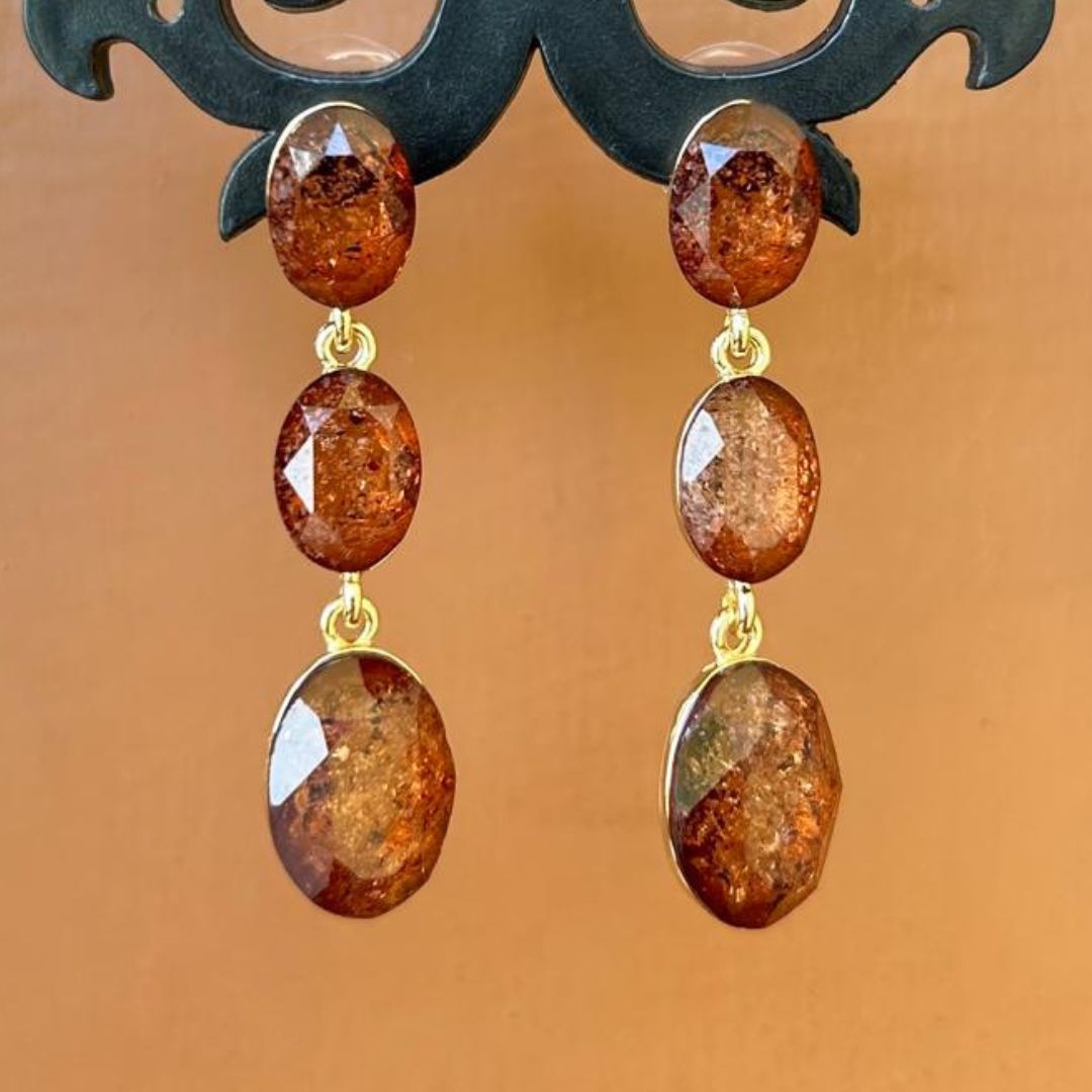 Brown Gemstone Earrings