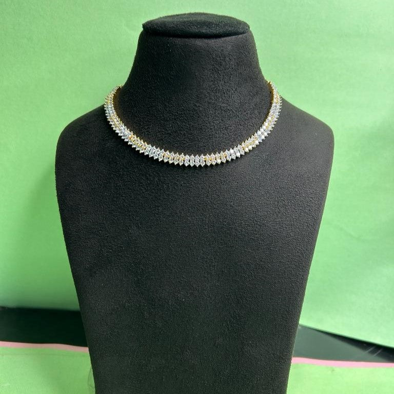 Renee CZ Gold Plated Designer Necklace Set