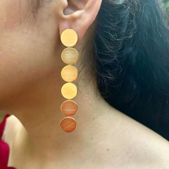 Round Matte Golden Earrings