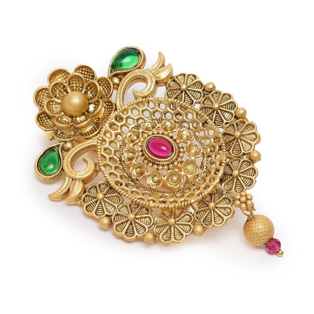 LAIDA Gold Matt Floral Juda Choti Pins