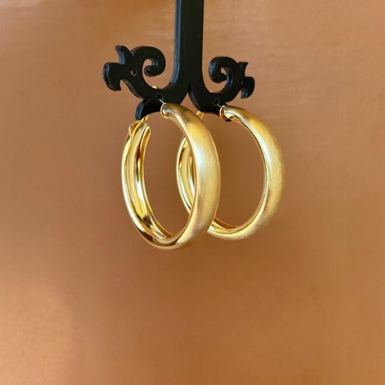 Rosy Gold Hoop Earrings