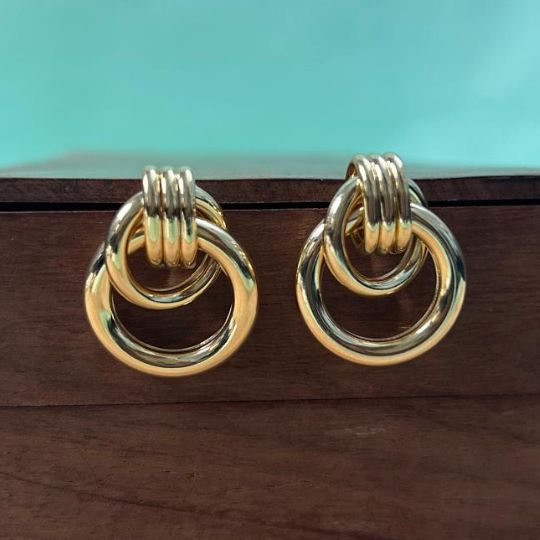 Knotted Gold Stud Earrings