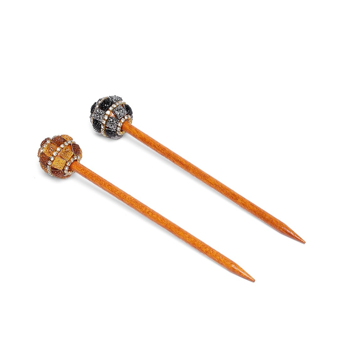 LAIDA Women Set of 2 Embellished Hairstick