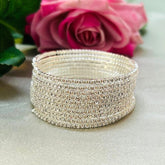 Spiral Silver American Diamond Bracelet