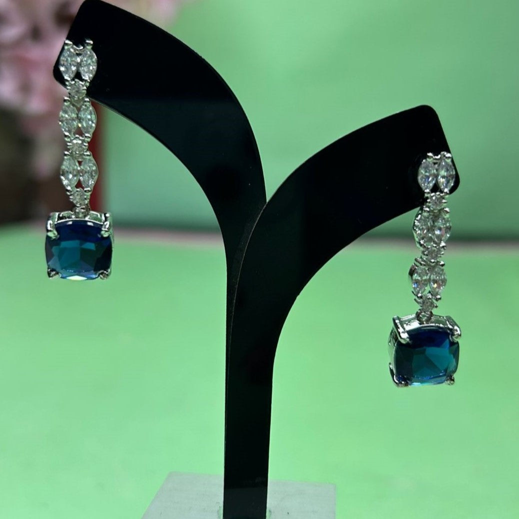 Kristy Sapphire Blue CZ Designer Neckalce Set