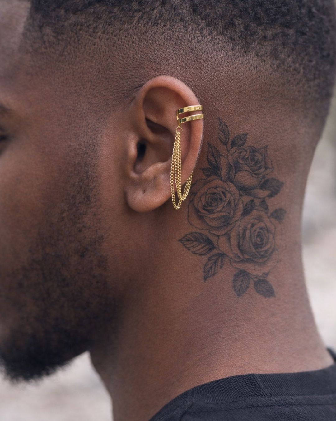 Golden Double-Layer Chain Unisex  Ear Cuff