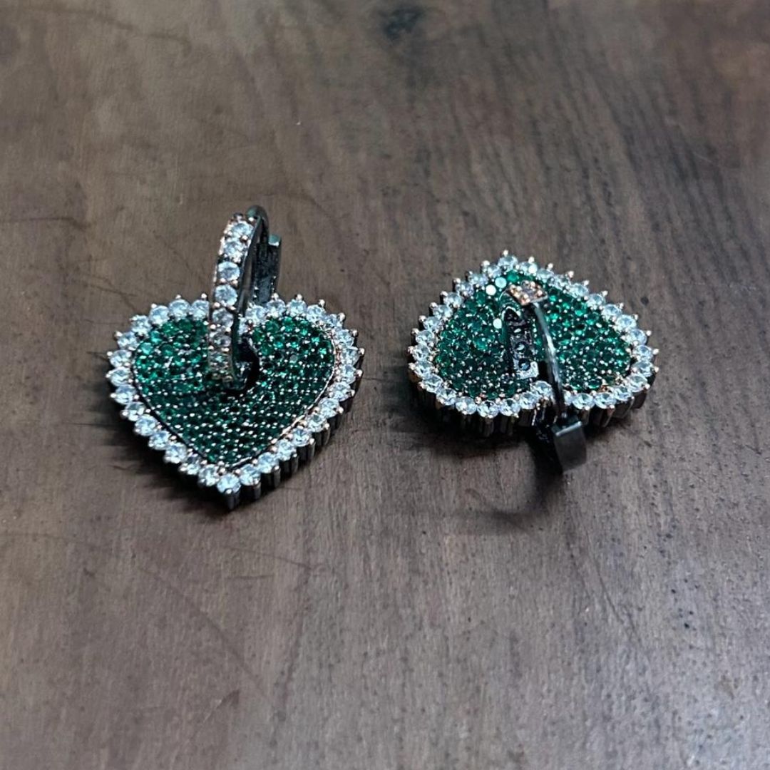 Green Heart Nano AD  Earrings