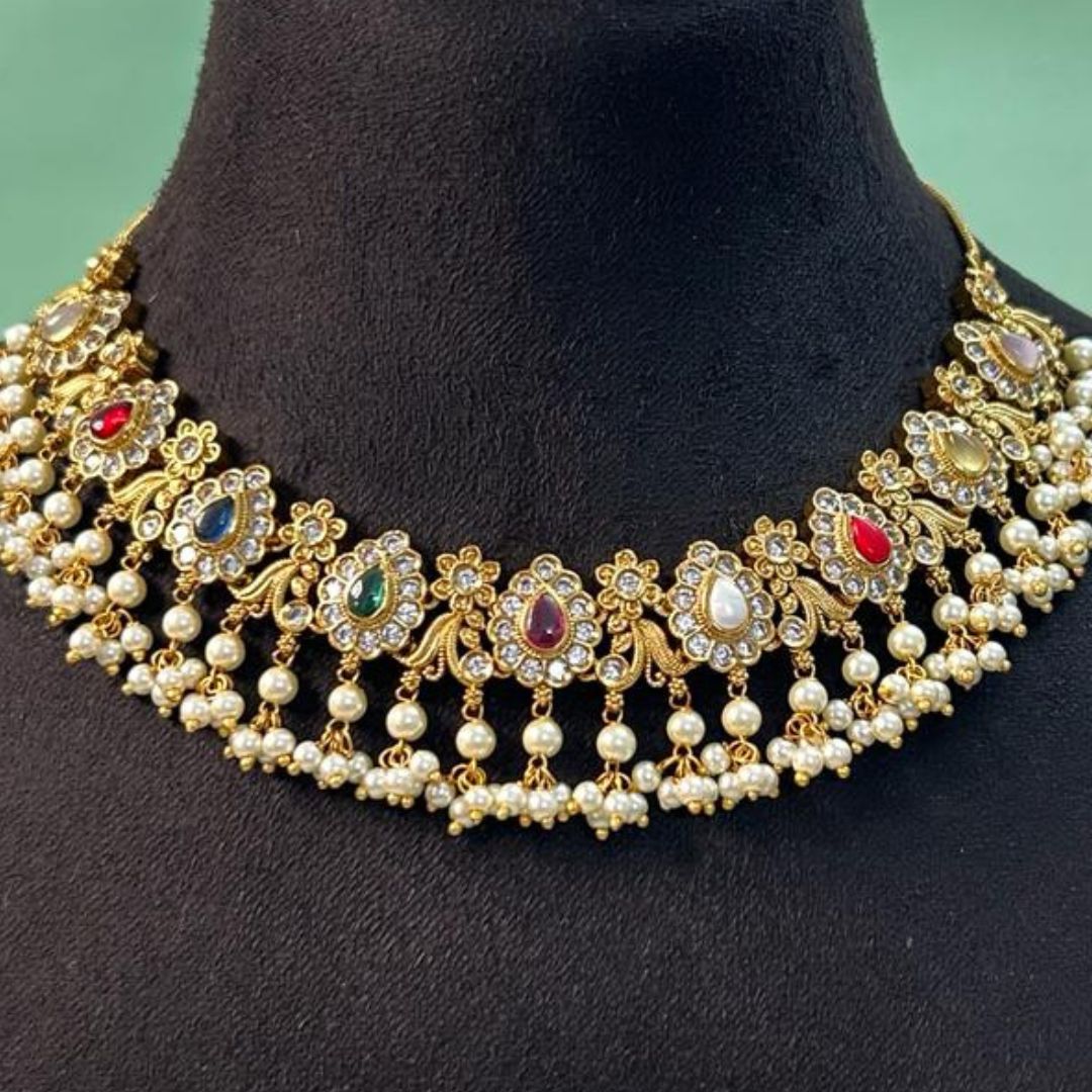 Narayani Navratan Necklace Set