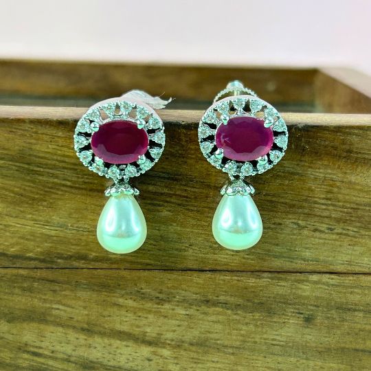 Krystal Ruby AD Stud Earrings