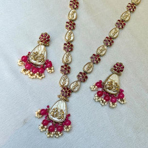 Anvi Pink Designer Necklace Set