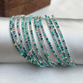 Stretchable Blue Turquoise Bracelet - Pack of 12