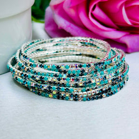 Stretchable Blue Turquoise Bracelet - Pack of 12