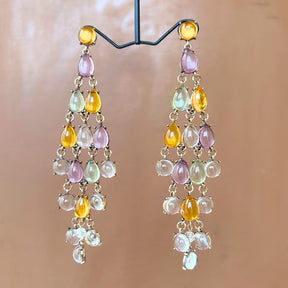 Multicolor Transparent Resin Tear Drop Earrings