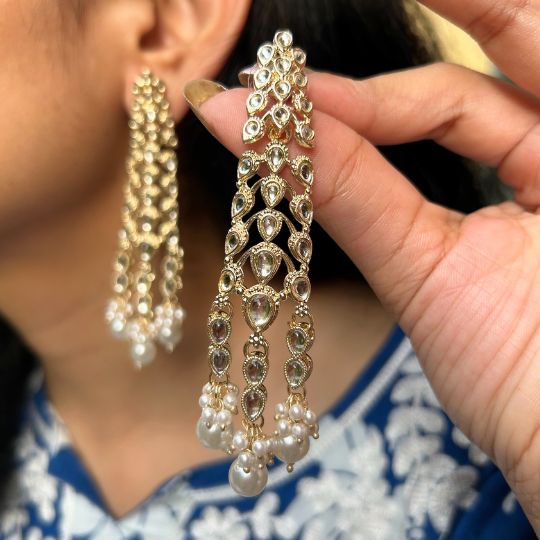 Riya White Earrings