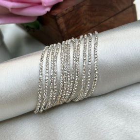 Stretchable Silver Bracelet - Pack of 12