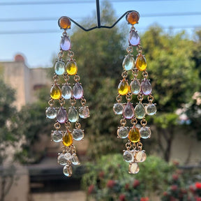 Multicolor Transparent Resin Tear Drop Earrings