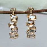 Bling Blogger Crystal Hoop Earrings - Golden