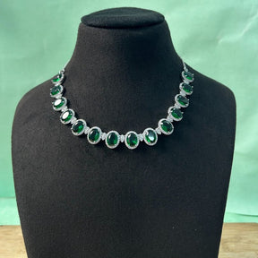 Valentina Green American Diamond Necklace Set