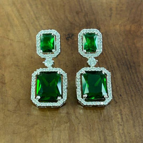 Cooper Emerald American Diamond Earrings