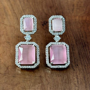 Cooper Pink American Diamond Earrings