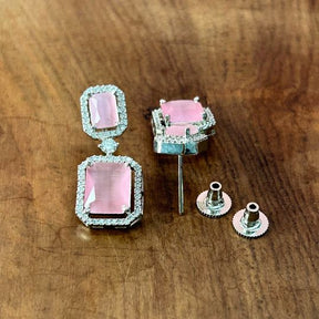 Cooper Pink American Diamond Earrings