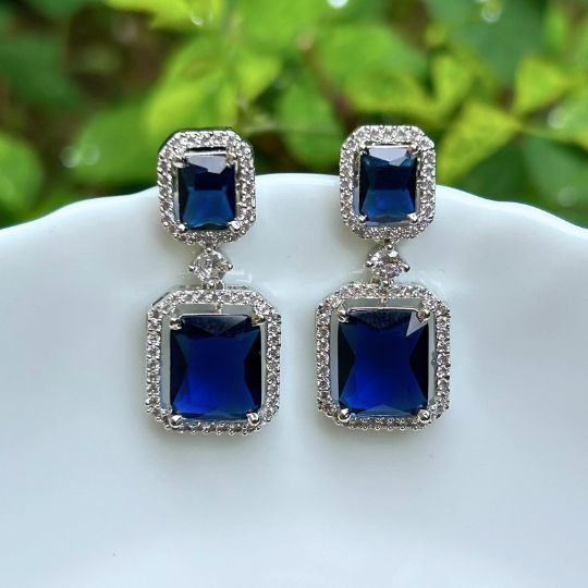 Cooper Blue American Diamond Earrings