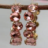 Bling Blogger Crystal Hoop Earrings - Peach