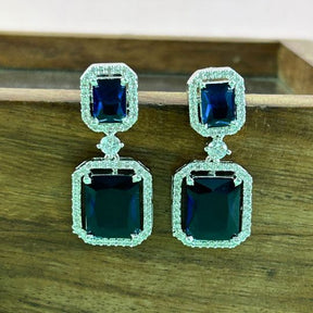 Cooper Blue American Diamond Earrings