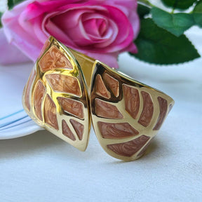 Enamel Brown Leaf Shaped Bracelet