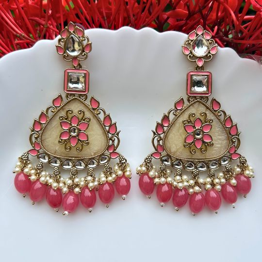 Shabina Pink Chandbalis