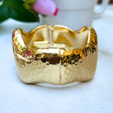 Shiny Rough Structured Golden Bracelet