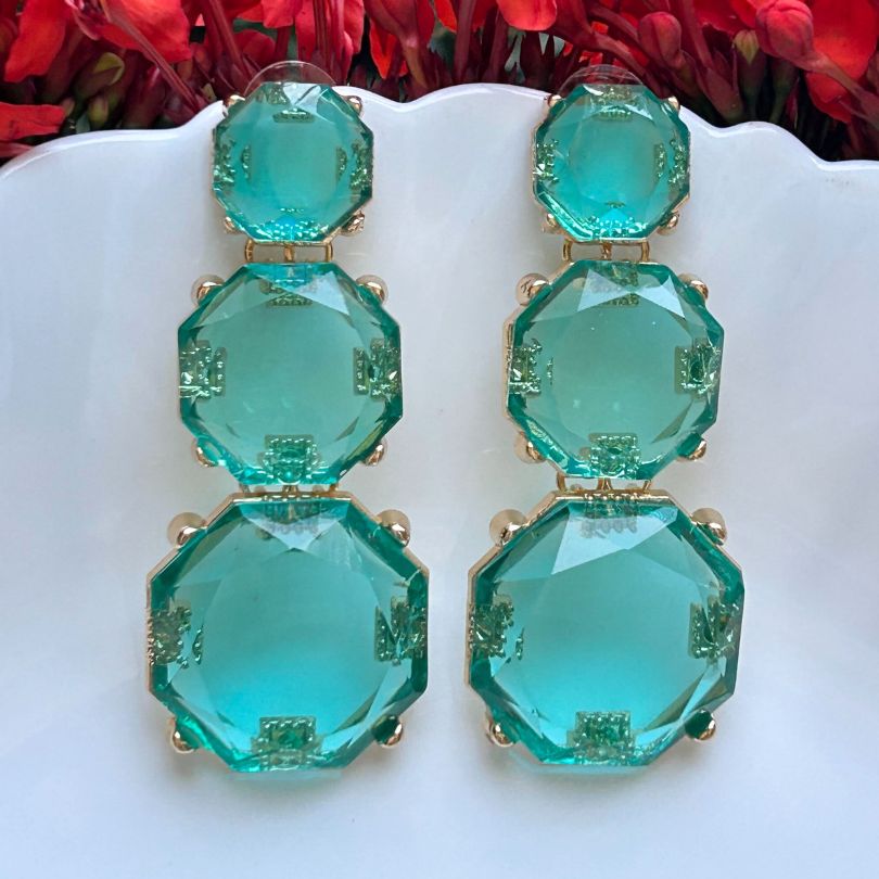 Mais Turquoise Statement Earrings