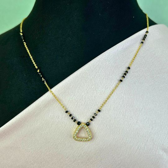 Tribhu Solitarie CZ Mangalsutra