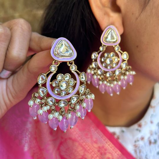 Adrika Lilac Chandbalis Earrings