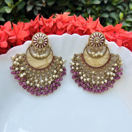 Arifa Purple  Chandbalis