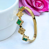 Cleo Green & Golden Clover Bracelets