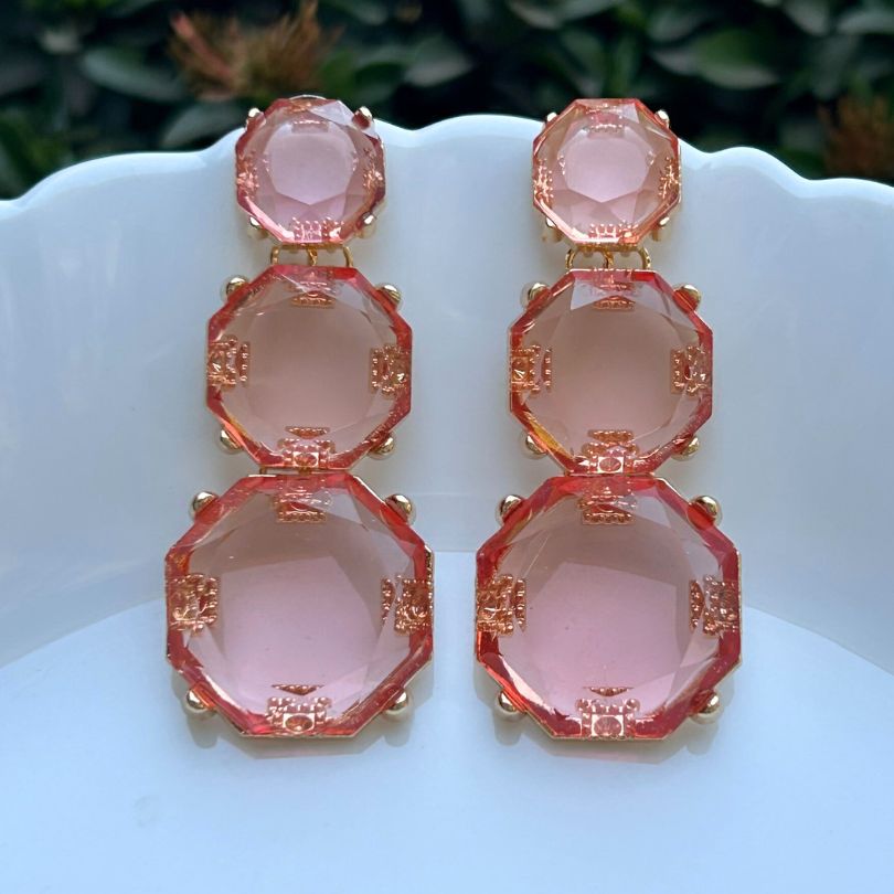 Mais Peach Statement Earrings