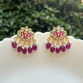 Prisha Dark Purple Stud Earrings