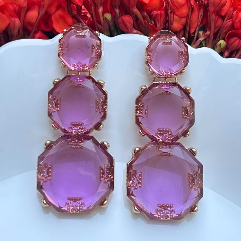 Mais Purple Statement Earrings