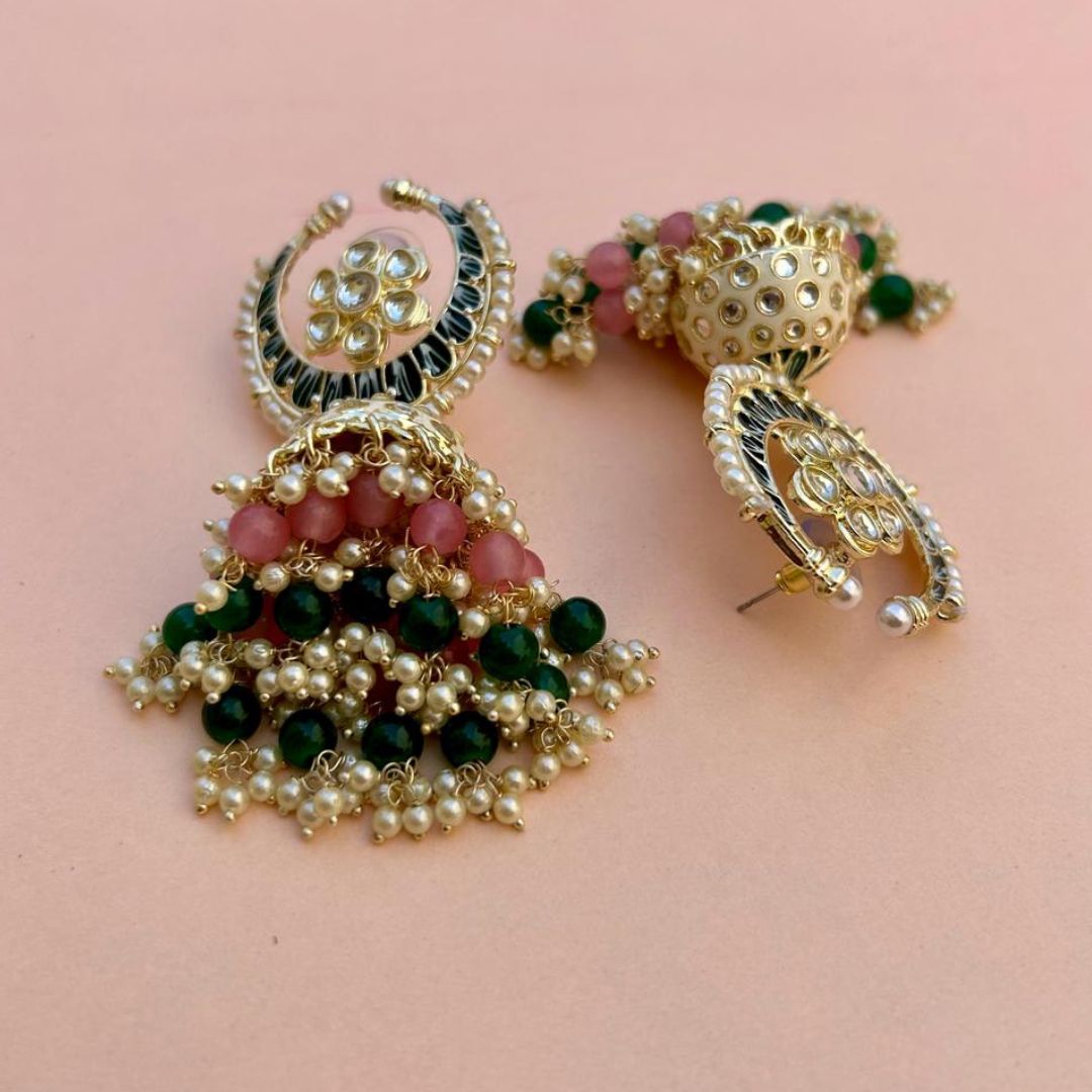 Sana Green Jhumkas