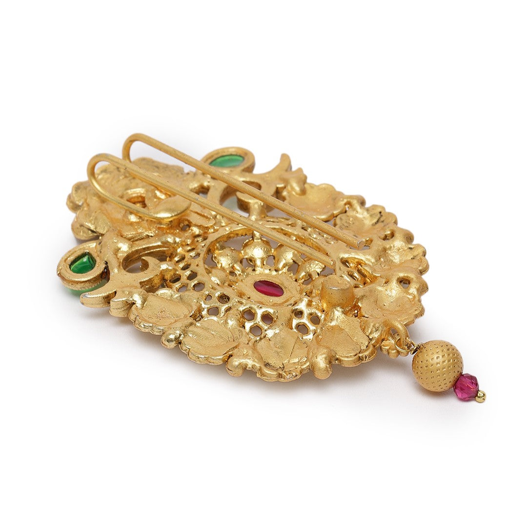 LAIDA Gold Matt Floral Juda Choti Pins