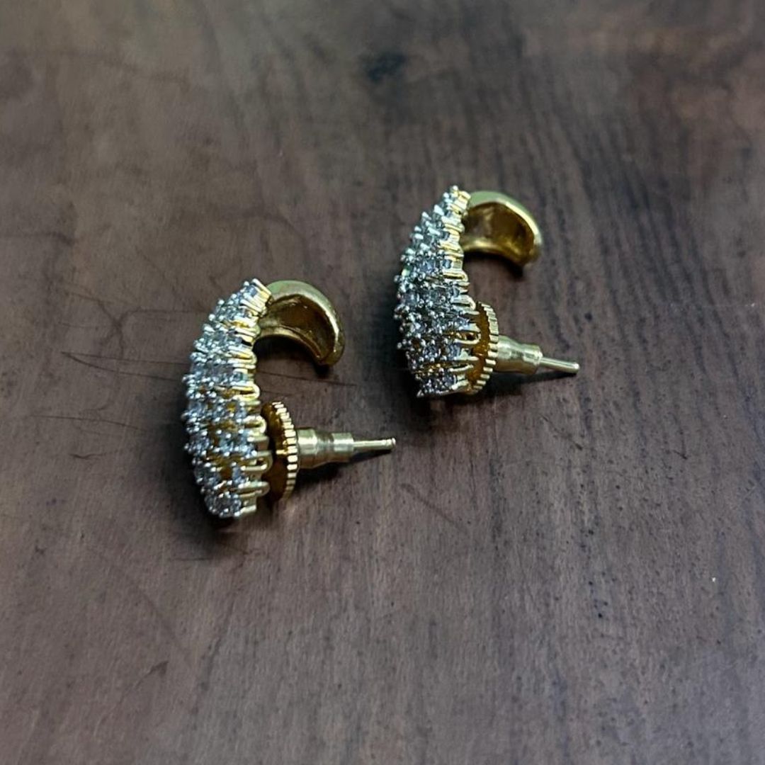 Bretta Golden CZ Hoop Earrings