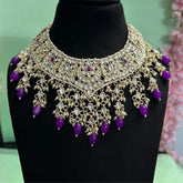 Deetya Purple Kundan Set