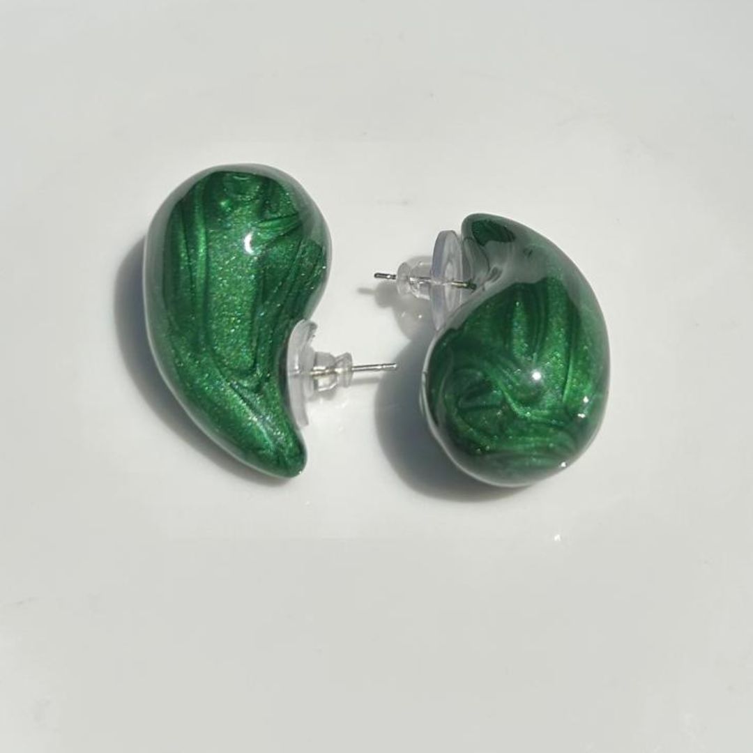 Green Tear Drop earrings
